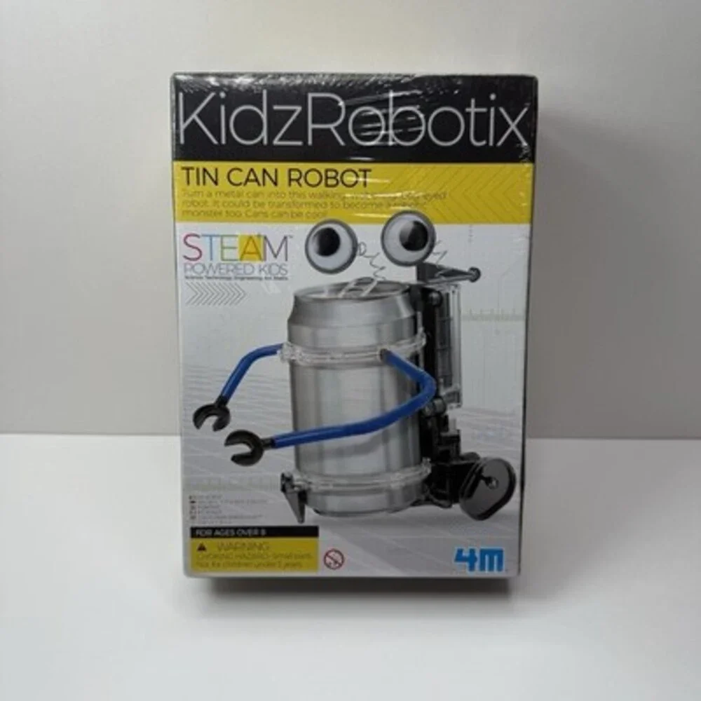 STEM Toy Robot Model Build Kit DIY Education Tin Can Kidz Robotix NEW Sealed
